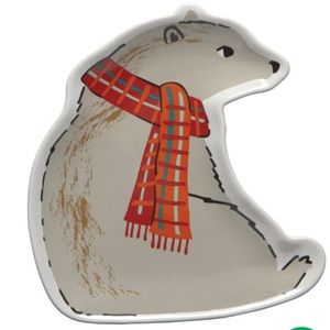 Now Designs Winter Wilderland Bear Dish NWT